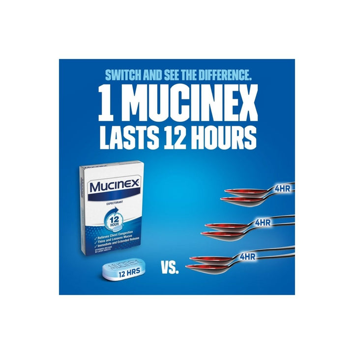 Mucinex 12 Hr Chest Congestion Expectorant Tablets (120 Count) Image 2