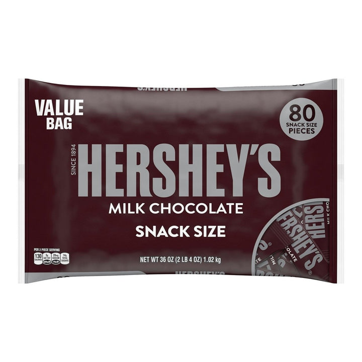 Hersheys Milk Chocolate Snack Size Bars (36 Ounce 80 Count) Image 1