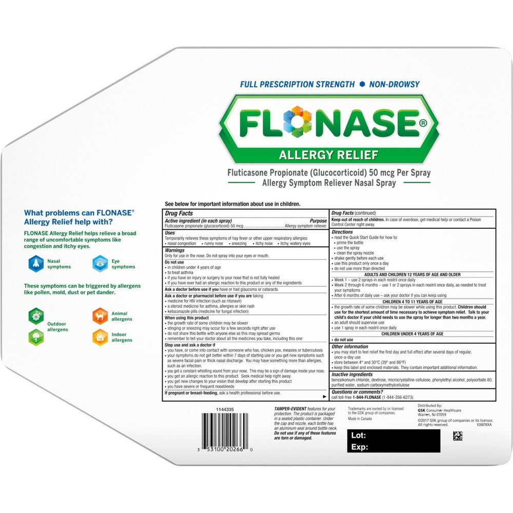 FLONASE Allergy Relief Nasal Spray (144 sprays per bottle3 Count) Image 2