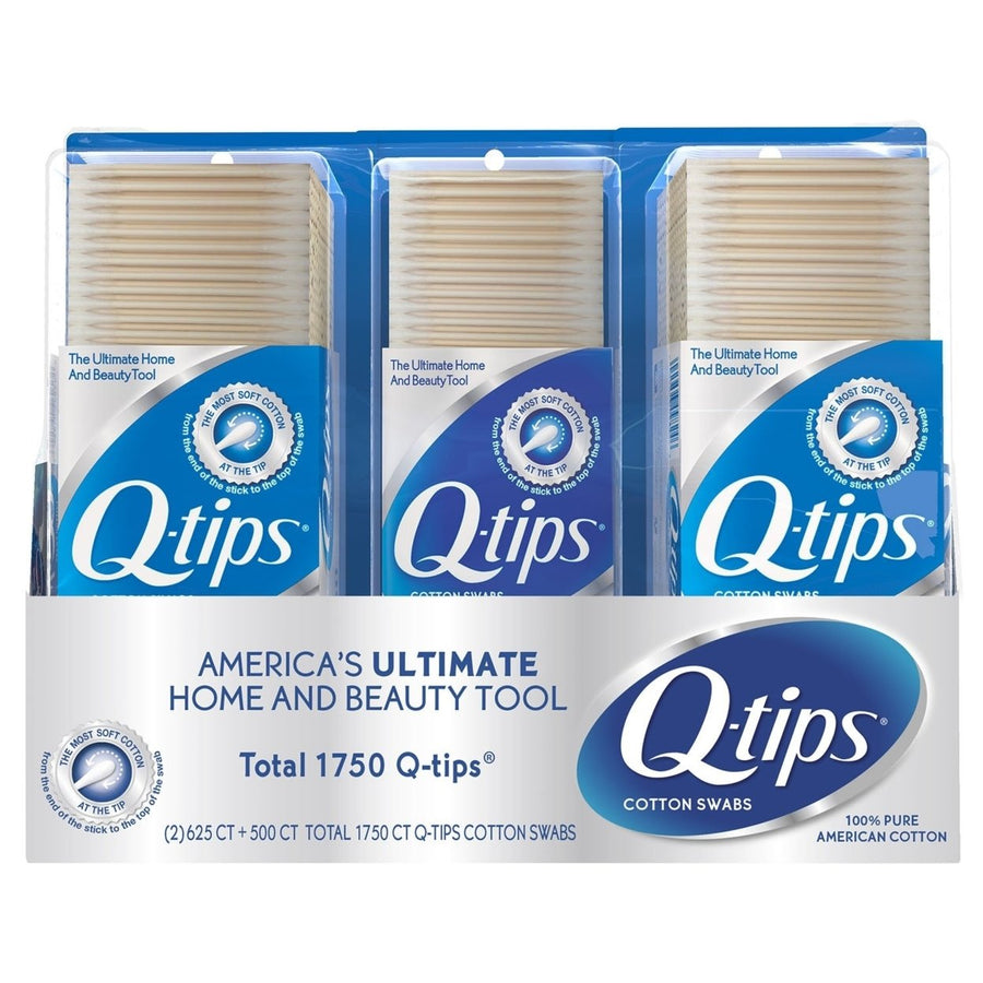 Q-tips Cotton Swabs (625 Count 2 Pack; 500 Count 1 Pack) Image 1