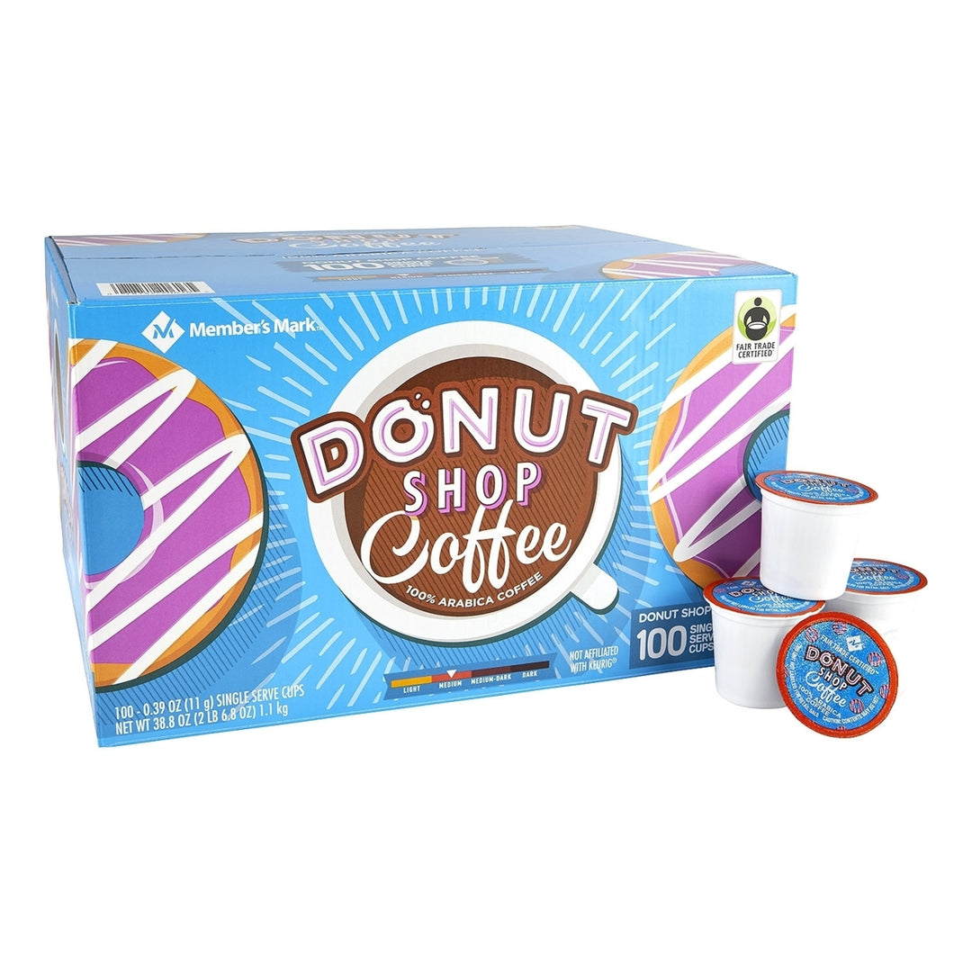 Members Mark Donut Shop Coffee (100 single-serve cups) Image 1