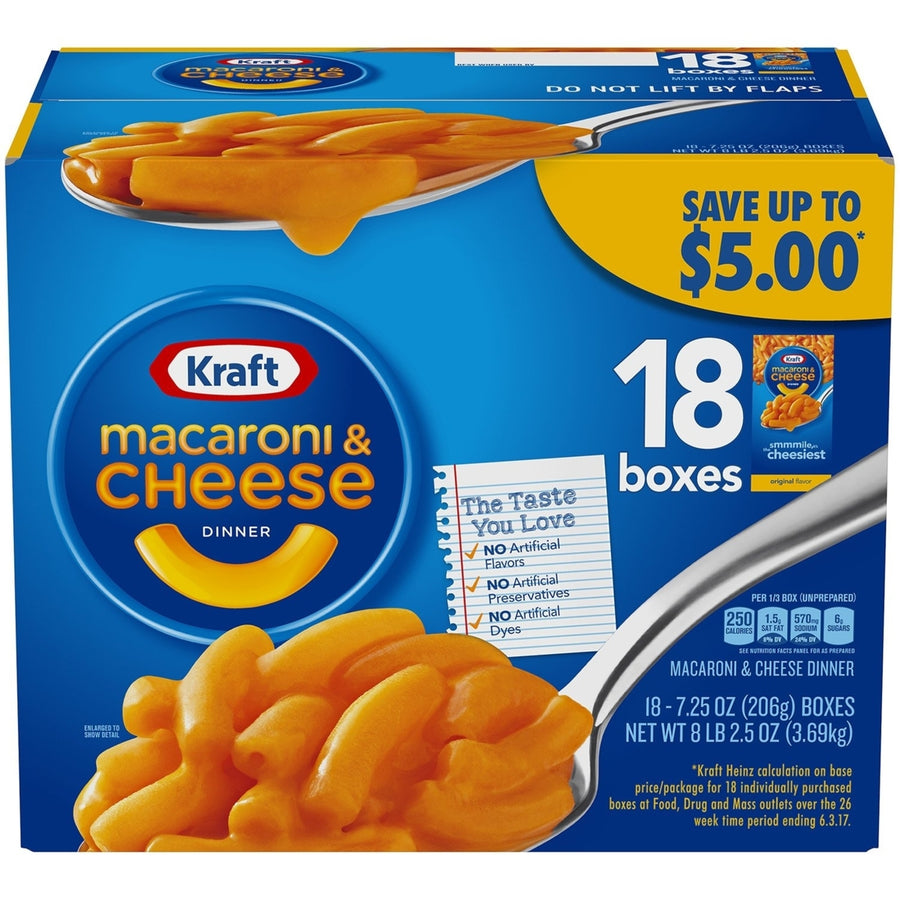 Kraft Macaroni and Cheese 7.25 Ounce (Pack of 18) Image 1