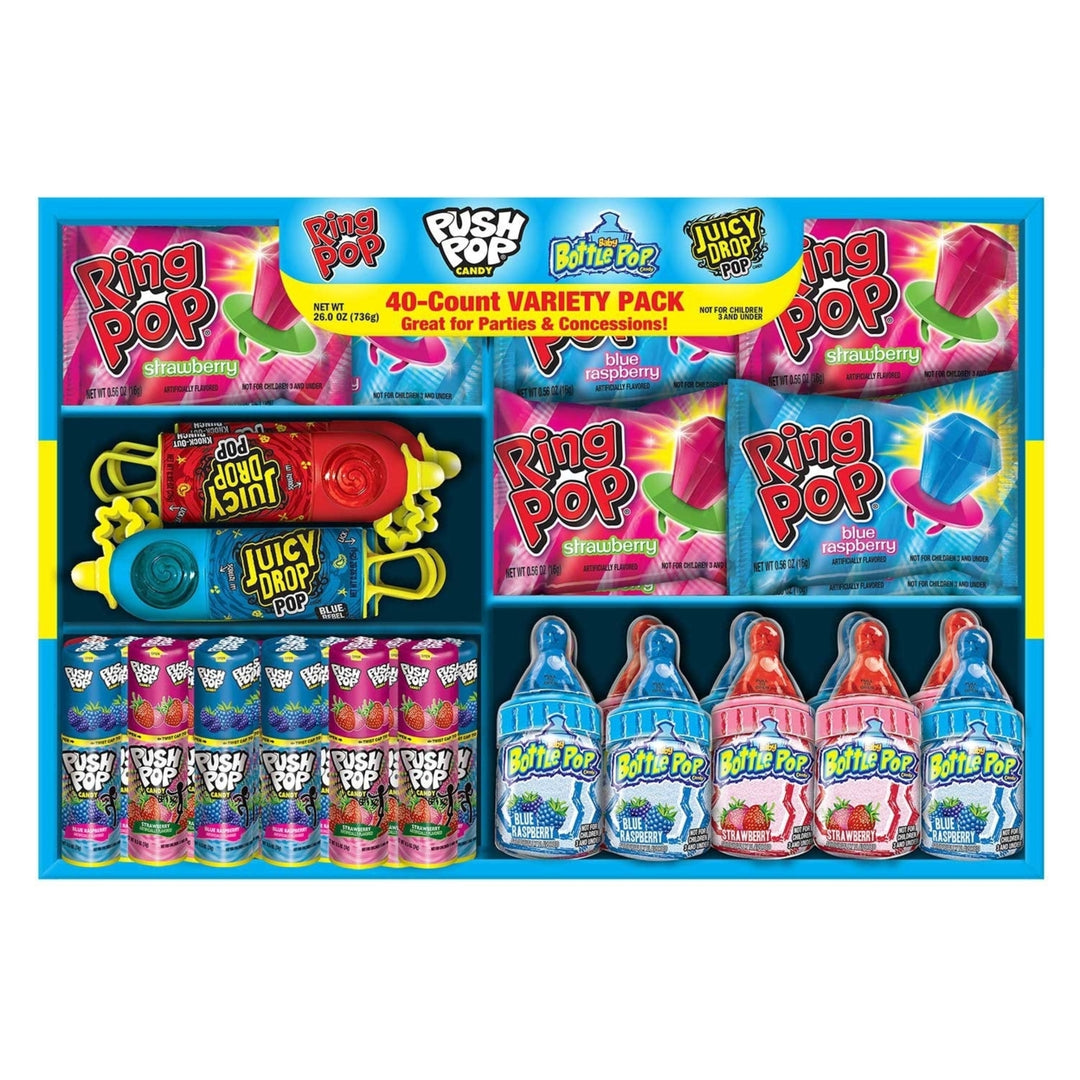 Topps Candy Variety PackRing PopPush PopBaby BottleJuicy Drop (40 Count) Image 1