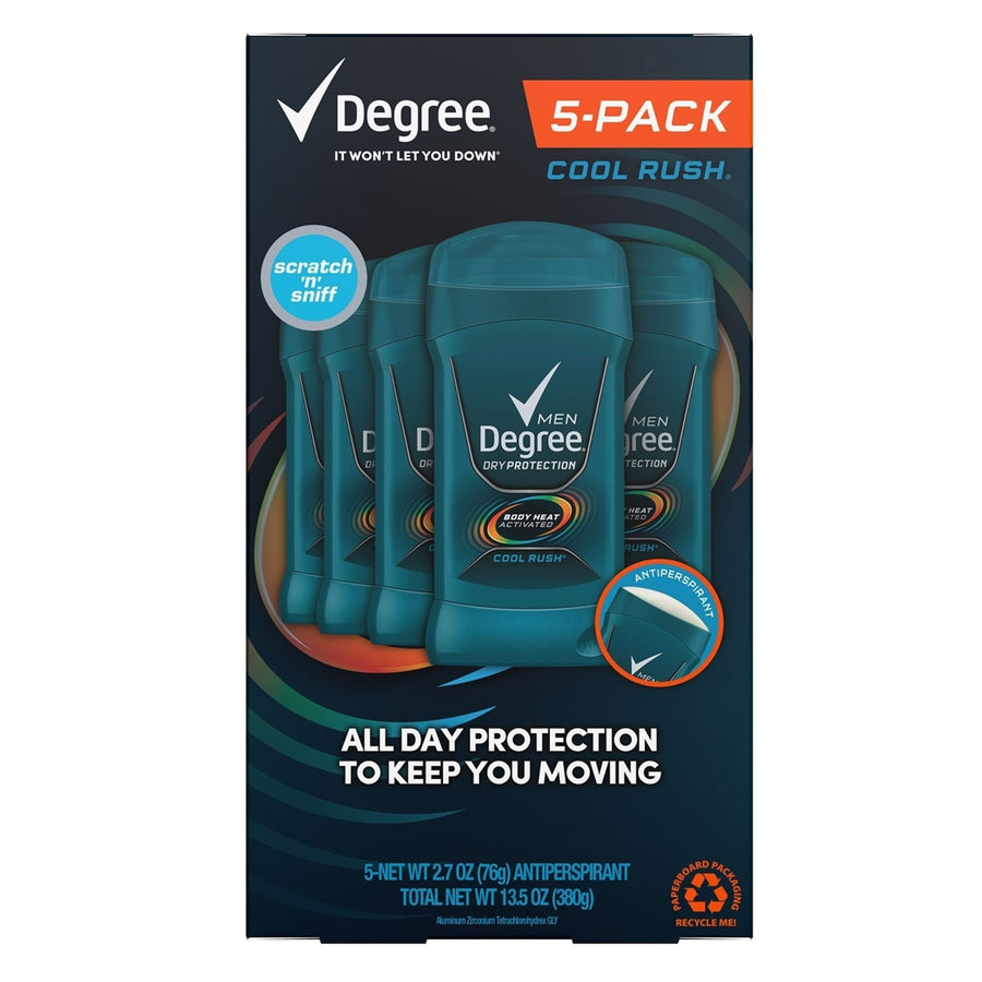 Degree Men Dry Protection Anti-PerspirantCool Rush (2.7 Ounce5 Pack) Image 1