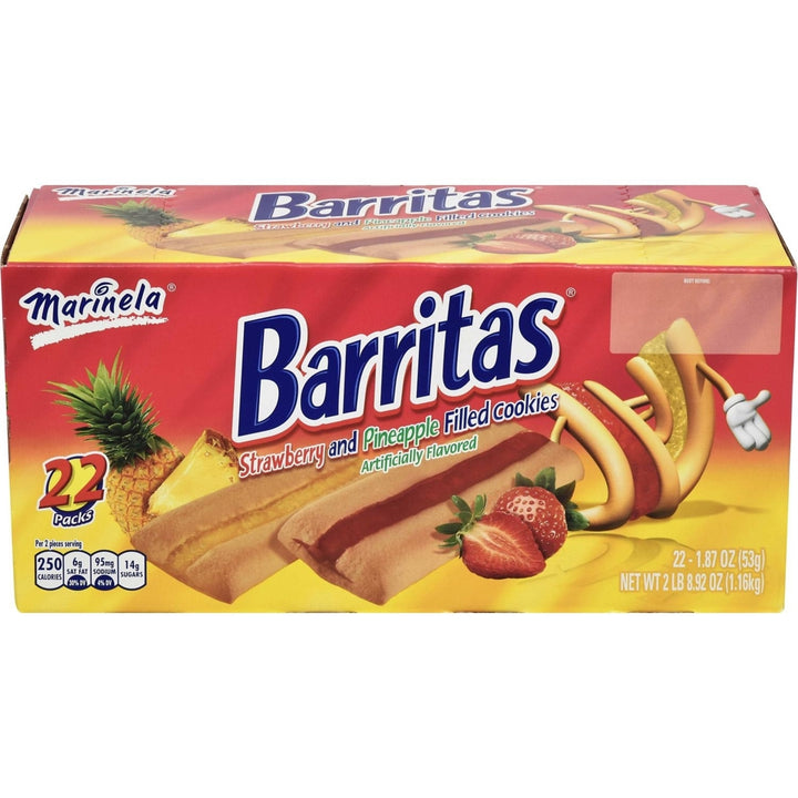 Marinela Barritas Strawberry and Pineapple Filled Cookies 1.87 Ounce (22 Count) Image 1