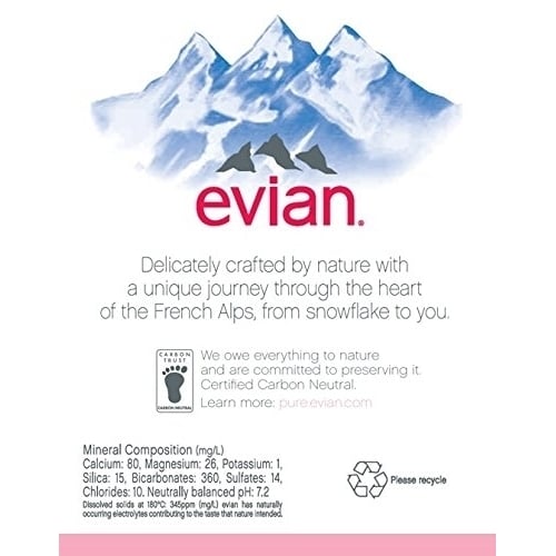 Evian Naturally Filtered Spring Water (12 Count, 1 L) Image 4