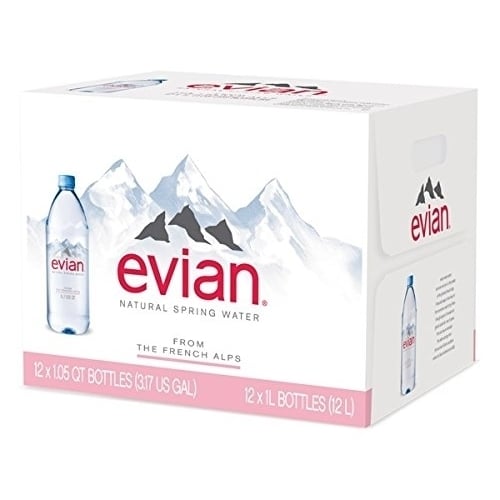 Evian Naturally Filtered Spring Water (12 Count 1 L) Image 4