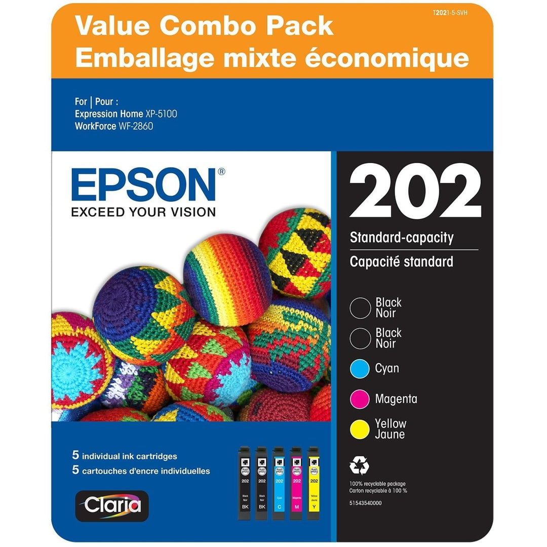 Epson T202 Standard Capacity Ink Cartridge Pack 2 Black and Cyan/Magenta/Yellow Image 1