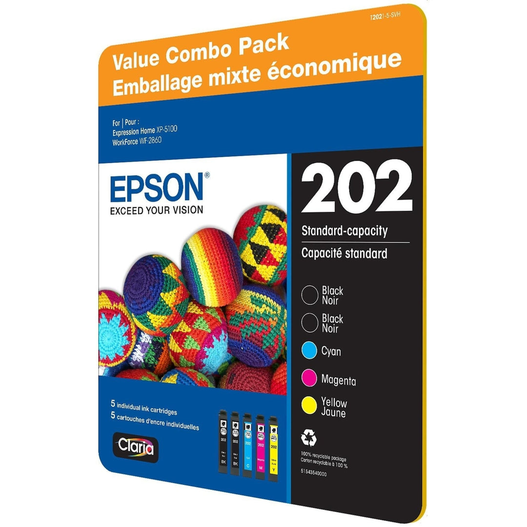 Epson T202 Standard Capacity Ink Cartridge Pack 2 Black and Cyan/Magenta/Yellow Image 2