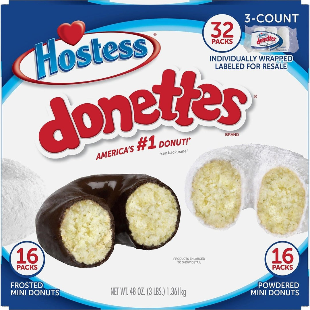 Hostess Mini Powered Donettes and Frosted Chocolate Donettes (1.5 oz., 36 pk.) Image 1