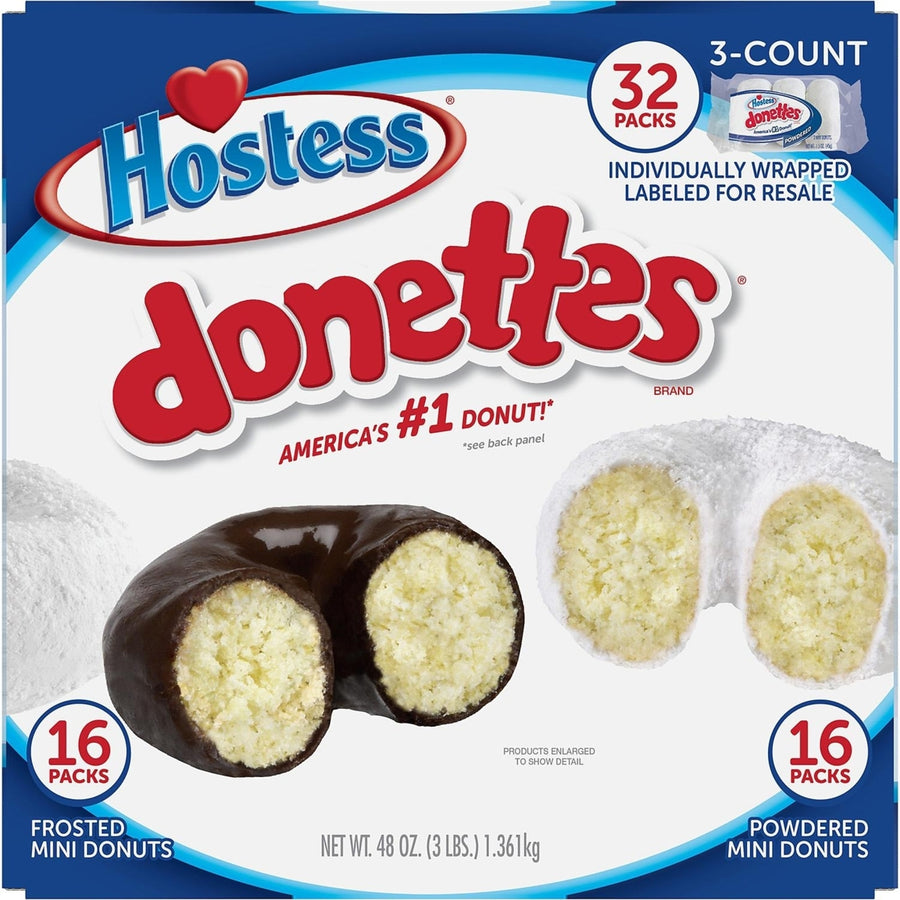 Hostess Mini Powered Donettes and Frosted Chocolate Donettes (1.5 oz. 36 pk.) Image 1