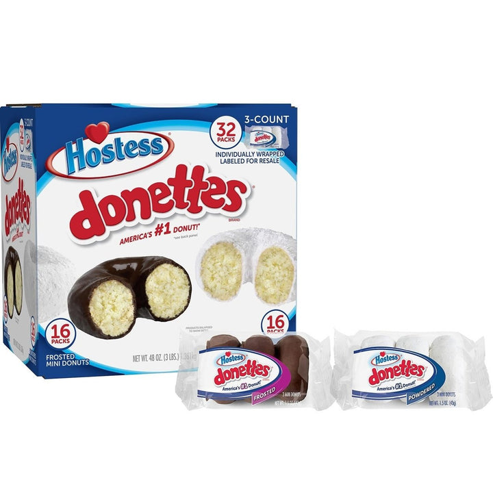 Hostess Mini Powered Donettes and Frosted Chocolate Donettes (1.5 oz., 36 pk.) Image 2