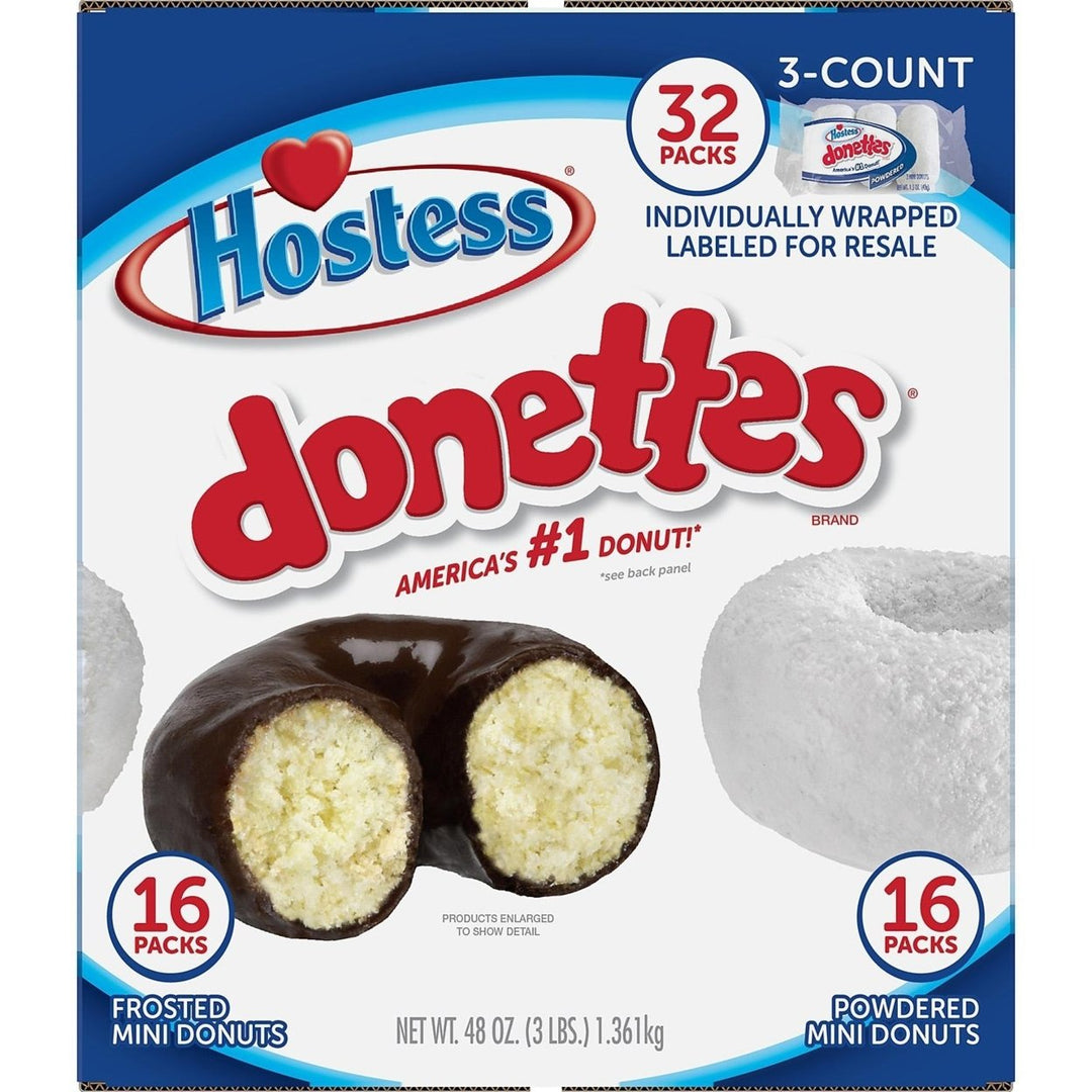 Hostess Mini Powered Donettes and Frosted Chocolate Donettes (1.5 oz., 36 pk.) Image 3