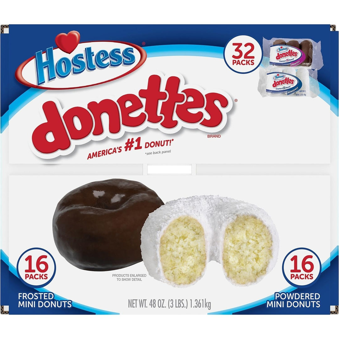 Hostess Mini Powered Donettes and Frosted Chocolate Donettes (1.5 oz., 36 pk.) Image 4