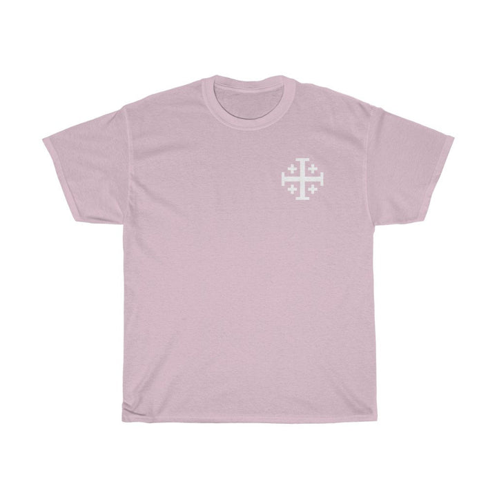 Jerusalem Cross T Shirt Crusaders Cross Tee Shirt Five Fold Cross T-Shirt Four Color Choices Unisex Heavy Cotton Tee Image 6