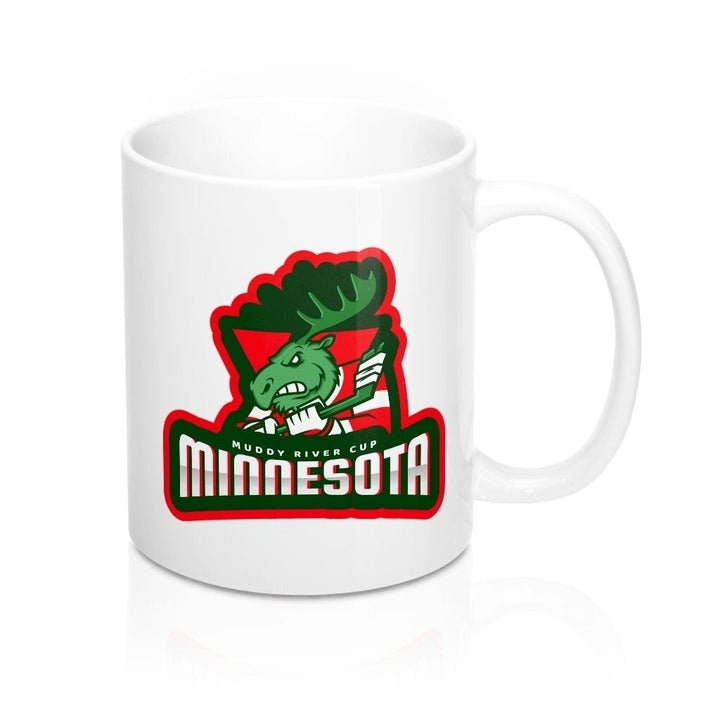 White Coffee Mug 11oz Hockey Coffee Cup Muddy River Cup Minnesota Hockey Team Player Goalie Pro Hockey Image 2