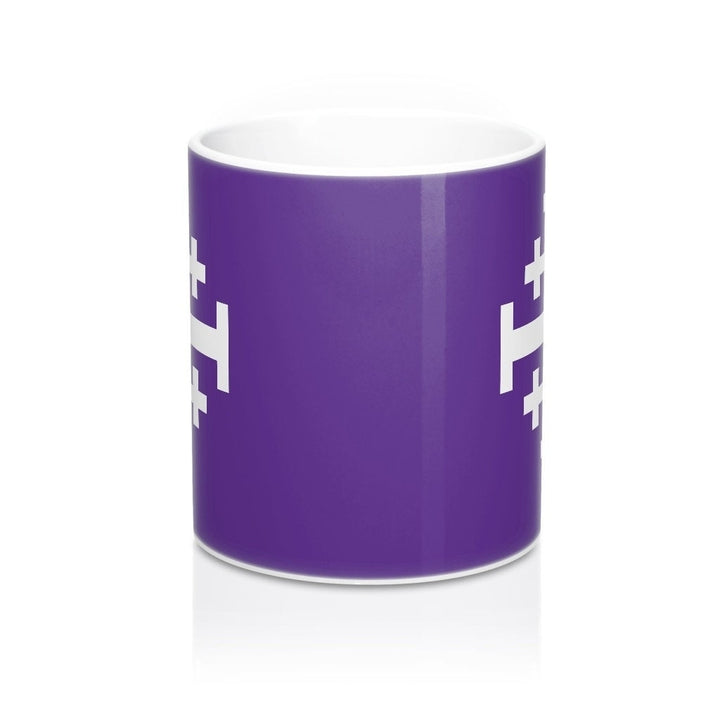 Jerusalem Cross Coffee Mug 11oz Christian Faith Crusader Cross Religious Ceramic Cup Gospel Greek Crosses Purple Coffee Image 2