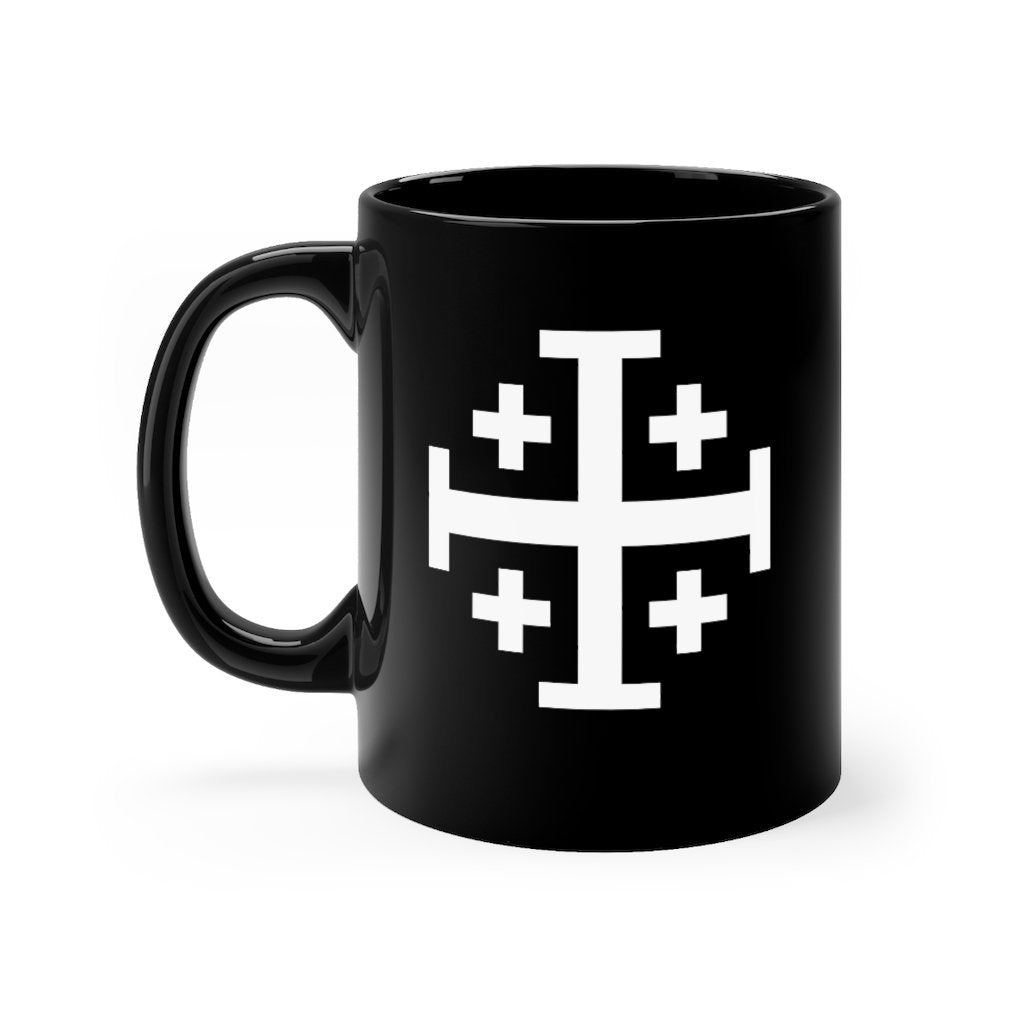 Jerusalem Cross Coffee Mug 11oz Christian Faith Crusader Cross Religious Ceramic Cup Gospel Greek Crosses Black Coffee Image 4