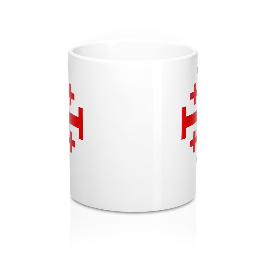 Jerusalem Cross Coffee Mug 11oz Christian Faith Crusader Cross Religious Ceramic Cup Gospel Greek Crosses Red Image 3