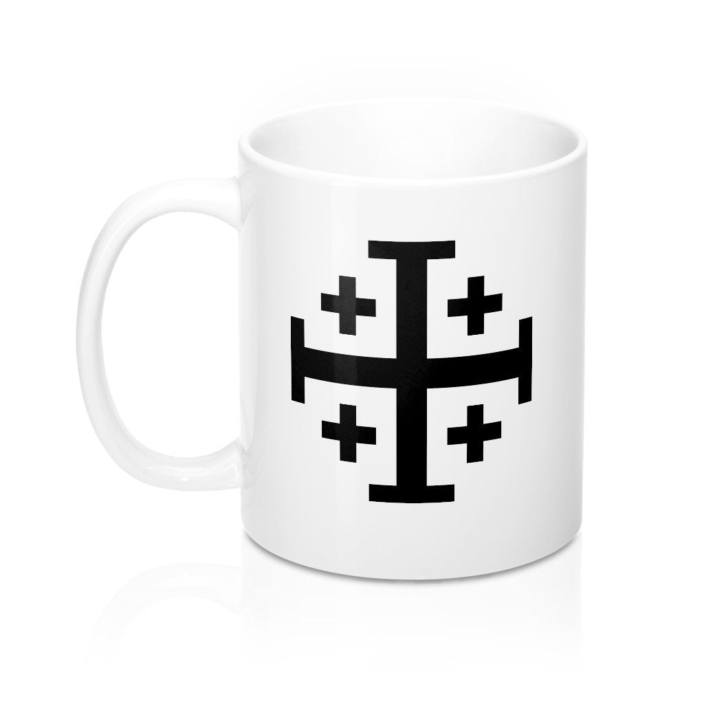 Jerusalem Cross Coffee Mug 11oz Christian Faith Crusader Cross Religious Ceramic Cup Gospel Greek Crosses Cool Image 4