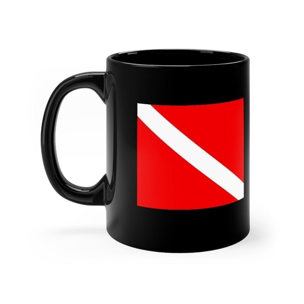 Diver Down Flag Coffee Mug 11oz Scuba Diver Snorkeling Diving Snorkeler Aquanaut Swimmer Deep-sea Diver Mug 11oz Image 2