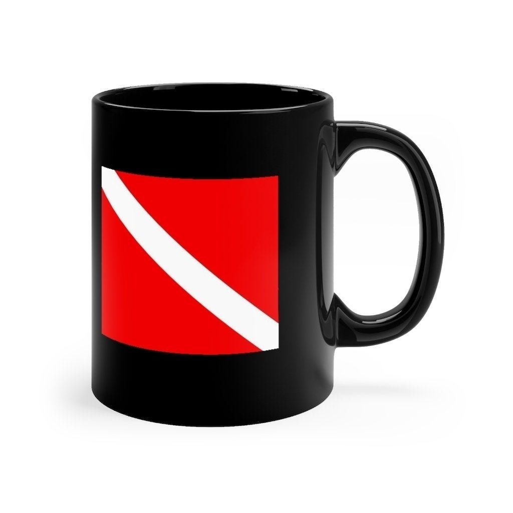 Diver Down Flag Coffee Mug 11oz Scuba Diver Snorkeling Diving Snorkeler Aquanaut Swimmer Deep-sea Diver Mug 11oz Image 4