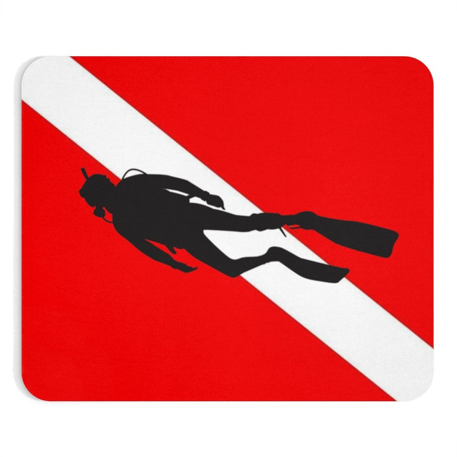 Scuba Diver Down Flag Mouse Pad Snorkeling Diving Snorkeler Mousepad Aquanaut Swimmer Deep-sea Diver Image 1