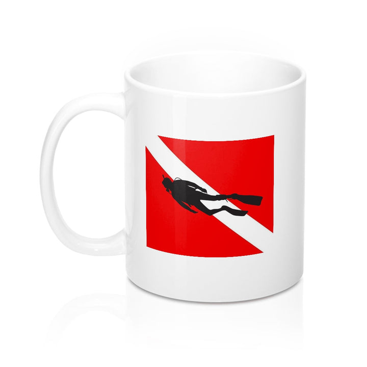 Scuba Diver Down Flag Coffee Mug 11oz Snorkeling Diving Snorkeler Aquanaut Swimmer Deep-sea Diver Mug 11oz Image 4