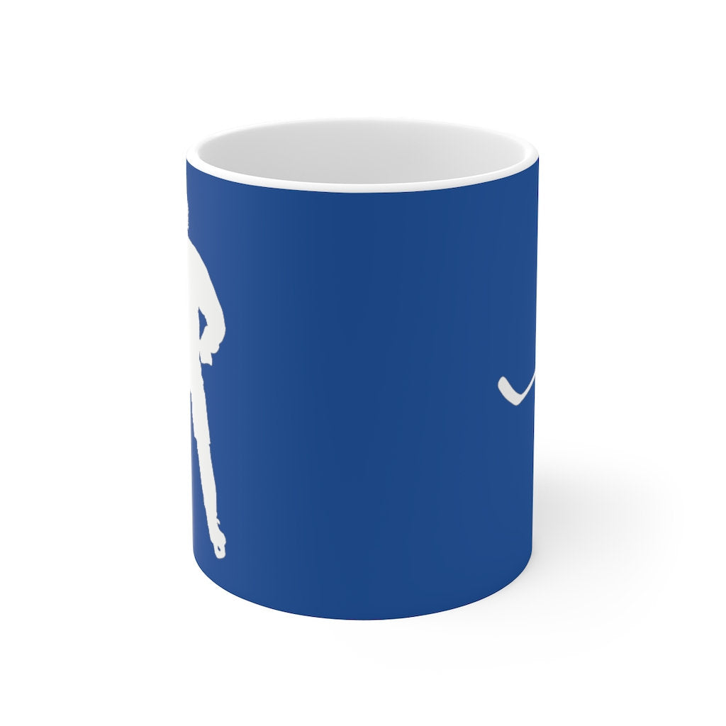 Hockey Coffee Mug 11oz Blue and White Hockey Player Coffee Cup Hockey Coach For the Love of the Game Image 2