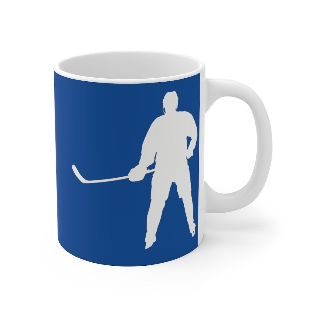 Hockey Coffee Mug 11oz Blue and White Hockey Player Coffee Cup Hockey Coach For the Love of the Game Image 3