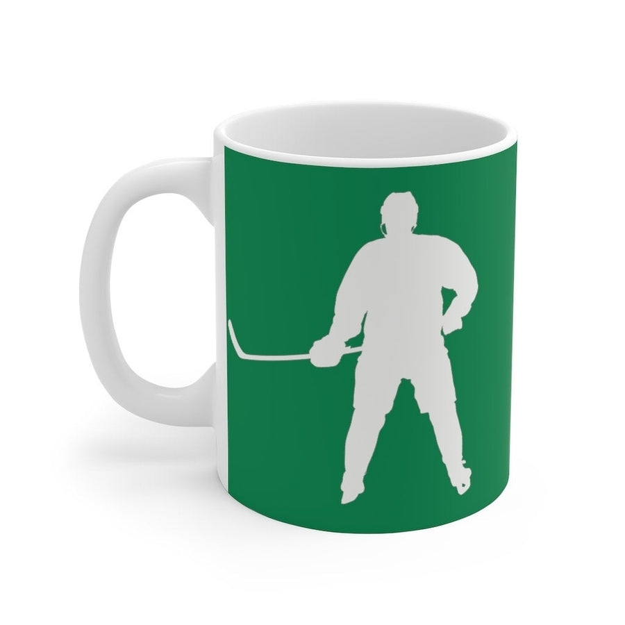 Hockey Coffee Mug 11oz Green and White Hockey Player Coffee Cup Hockey Coach For the Love of the Game Image 1