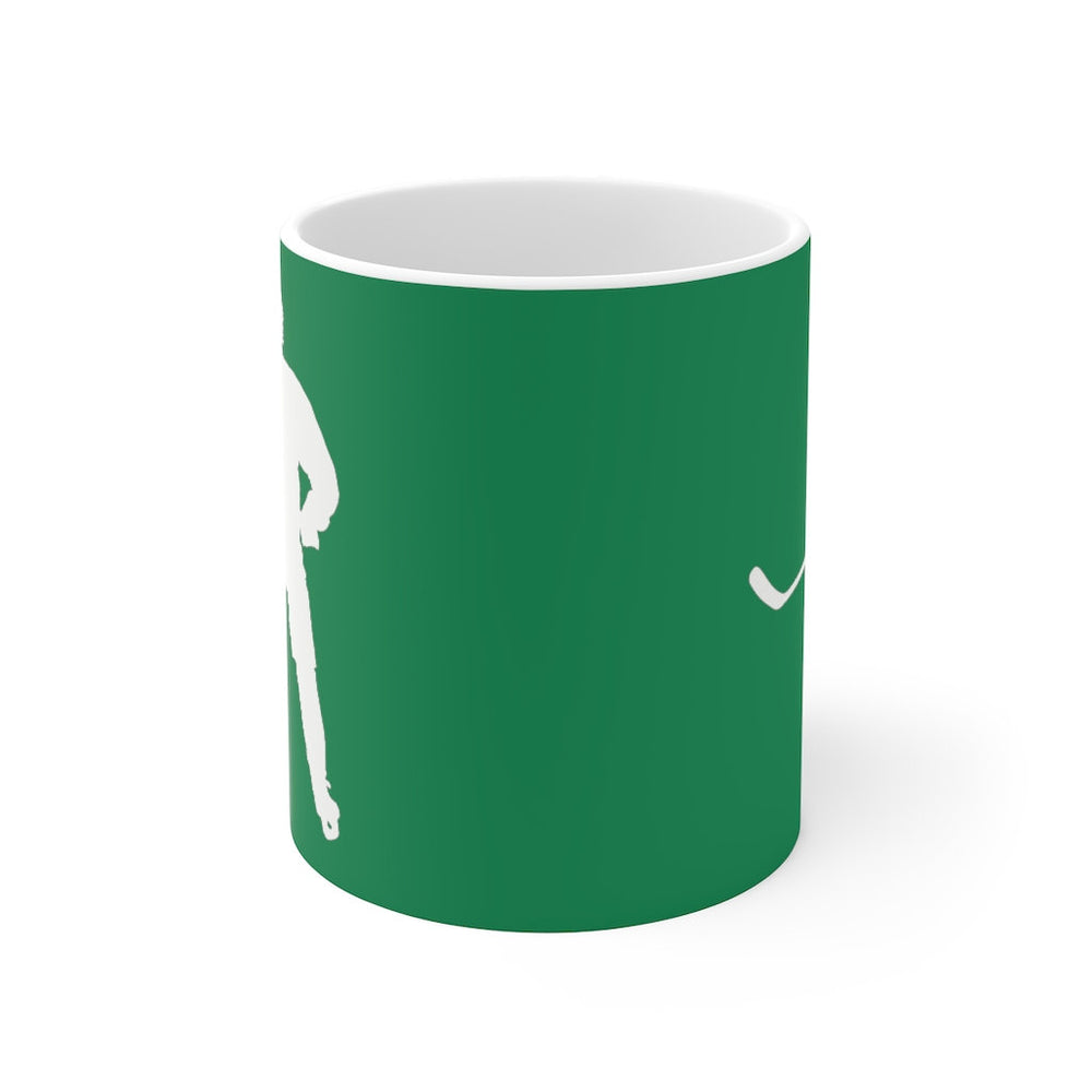 Hockey Coffee Mug 11oz Green and White Hockey Player Coffee Cup Hockey Coach For the Love of the Game Image 2