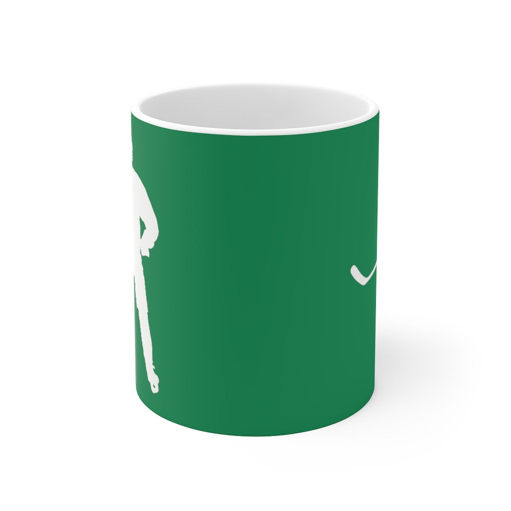 Hockey Coffee Mug 11oz Green and White Hockey Player Coffee Cup Hockey Coach For the Love of the Game Image 2