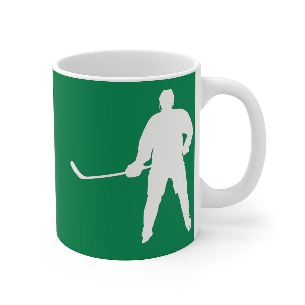 Hockey Coffee Mug 11oz Green and White Hockey Player Coffee Cup Hockey Coach For the Love of the Game Image 3