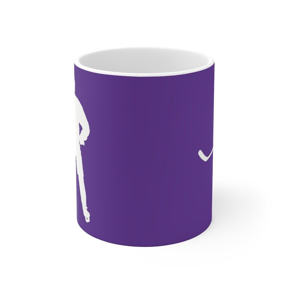 Hockey Coffee Mug 11oz Purple and White Hockey Player Coffee Cup Hockey Coach For the Love of the Game personalized Image 2