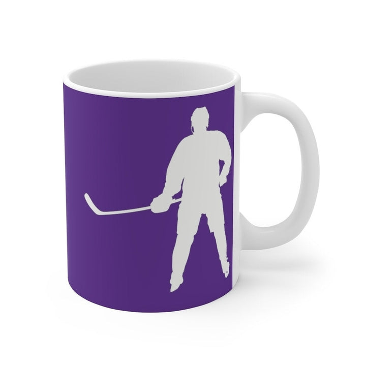 Hockey Coffee Mug 11oz Purple and White Hockey Player Coffee Cup Hockey Coach For the Love of the Game personalized Image 3