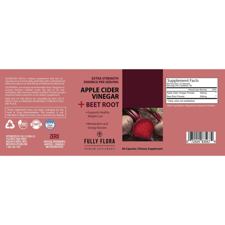 Apple Cider Vinegar with Beet Root (60 capsules) Image 3