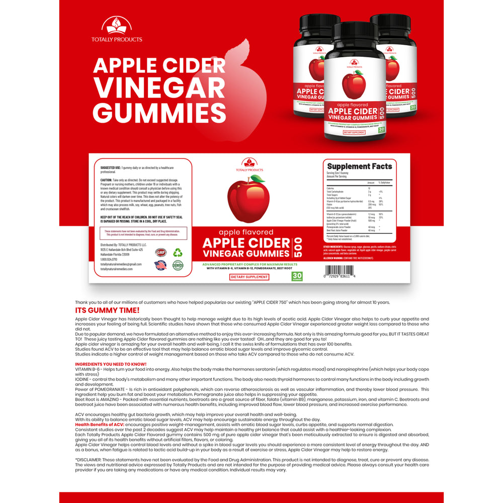 Apple Cider Vinegar Gummies with PomegranateBeet Root And Vitamin B6 Image 2