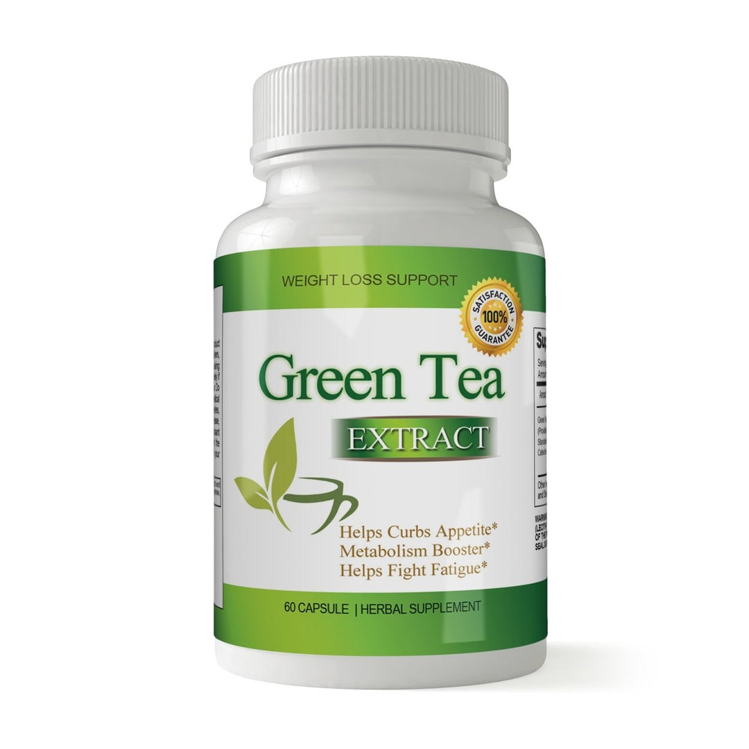 Green Tea Extract Capsules 60 Count Weight Loss Energy Boost Metabolism Support Image 1