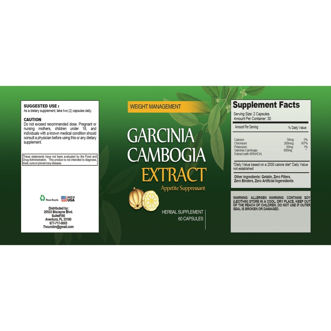 Garcinia Cambogia 800mg HCA Appetite Suppressant 60 Capsules Energy Boost Image 4