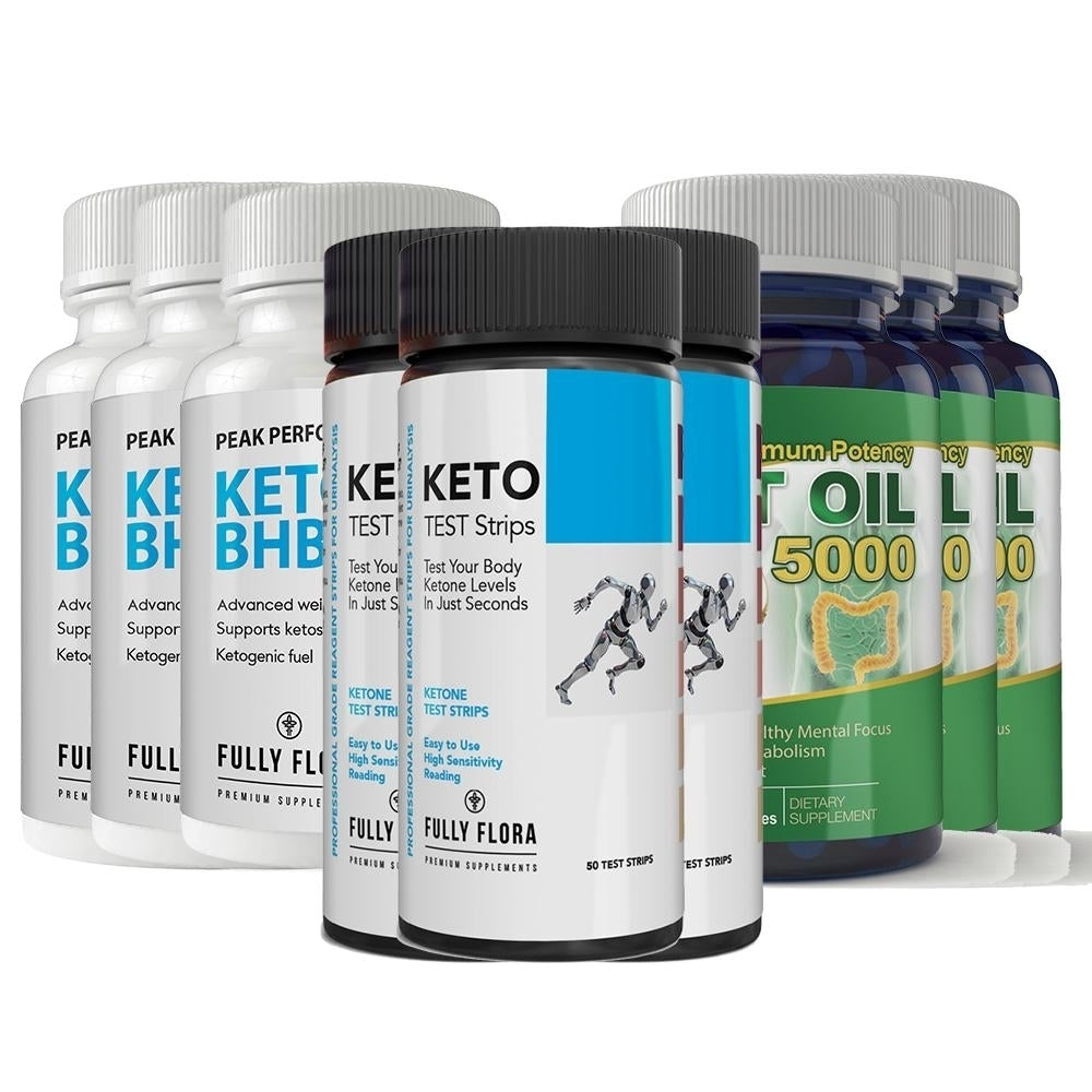 Fully Flora Keto Strips BHB Capsules MCT Oil Combo Pack 100% Vegetable Gelatin Image 4