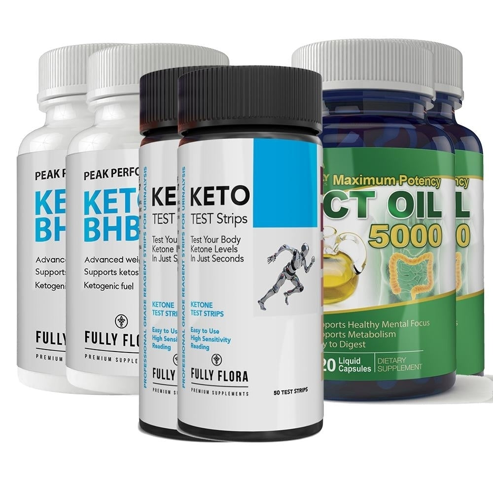 Fully Flora Keto Strips BHB Capsules MCT Oil Combo Pack 100% Vegetable Gelatin Image 6