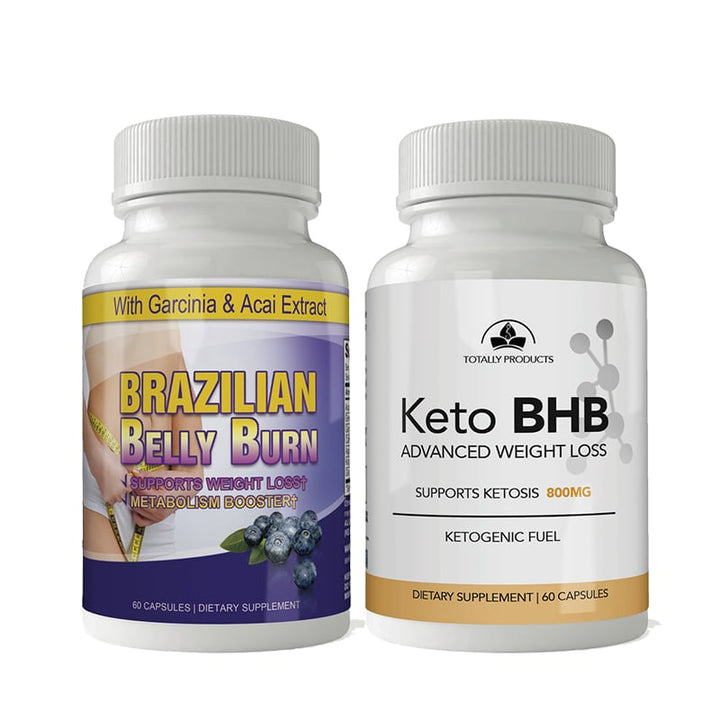 Brazilian Belly Burn and Keto BHB Combo Natural Weight Loss Supplements Pack Image 1