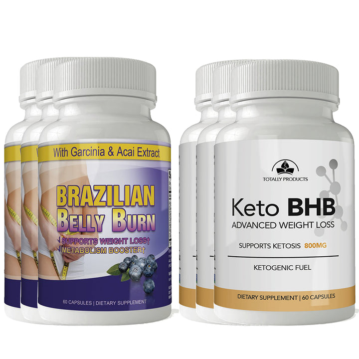 Brazilian Belly Burn and Keto BHB Combo Natural Weight Loss Supplements Pack Image 4