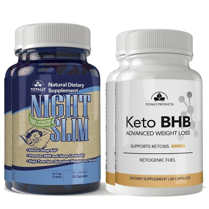 Keto BHB Night Slim Combo Pack Exogenous Ketones Weight Loss Fat Burner 30 Caps Image 3