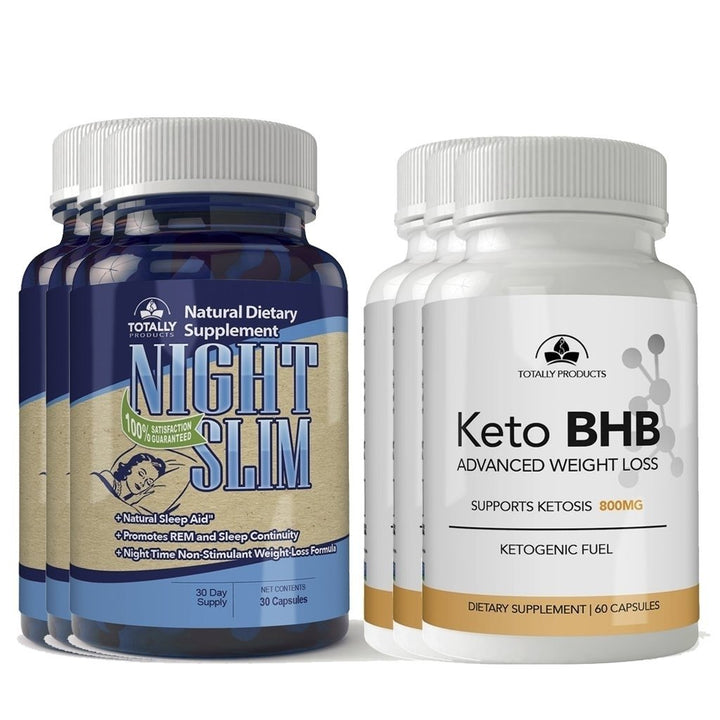 Keto BHB Night Slim Combo Pack Exogenous Ketones Weight Loss Fat Burner 30 Caps Image 4