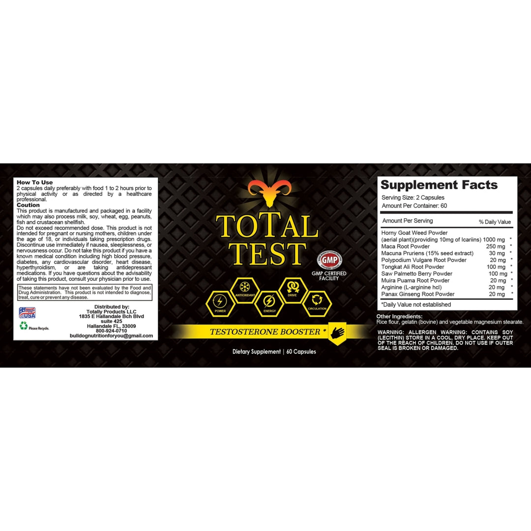 L-Carnitine and Total Test Combo Pack Testosterone Booster Amino Acids 1000mg Image 4