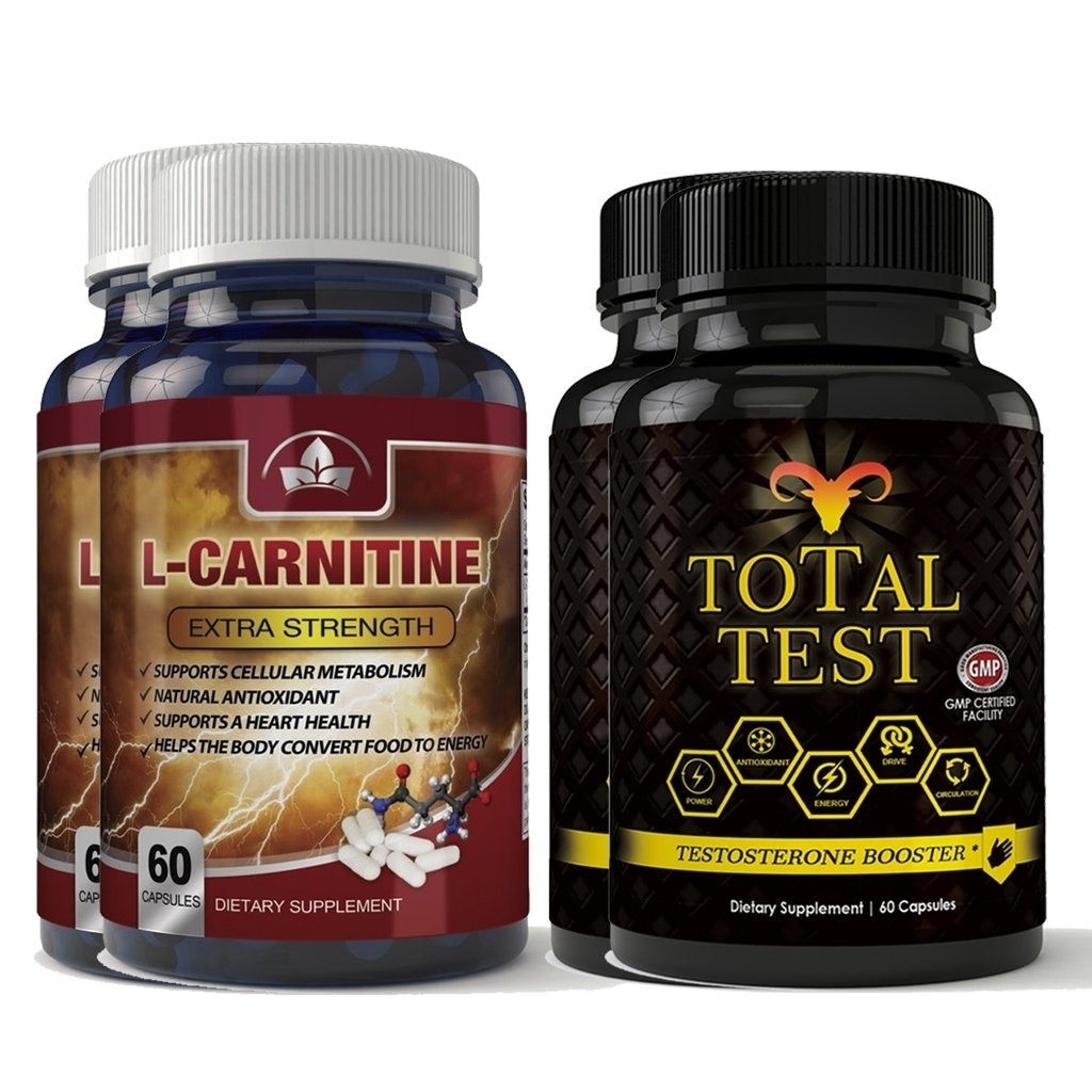 L-Carnitine and Total Test Combo Pack Testosterone Booster Amino Acids 1000mg Image 6