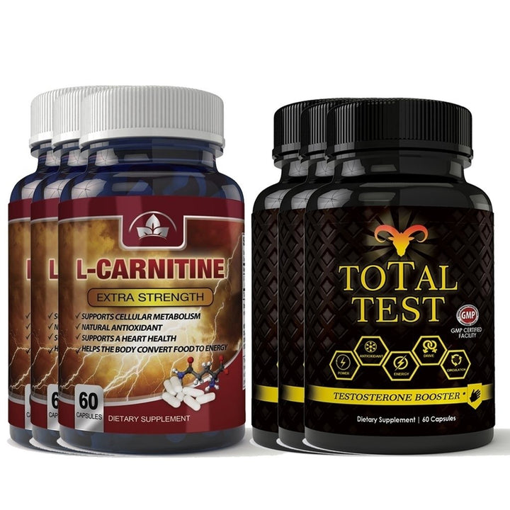 L-Carnitine and Total Test Combo Pack Testosterone Booster Amino Acids 1000mg Image 7