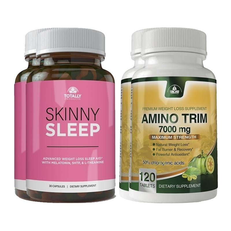 Skinny Sleep Amino Trim Combo Pack Weight Loss Supplement Fat Burner 60 Capsules Image 2